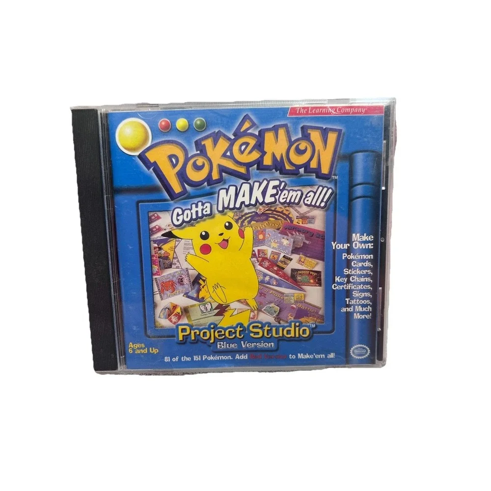 1999 Pokemon Gotta Make 'em All Project Studio CD Blue Version